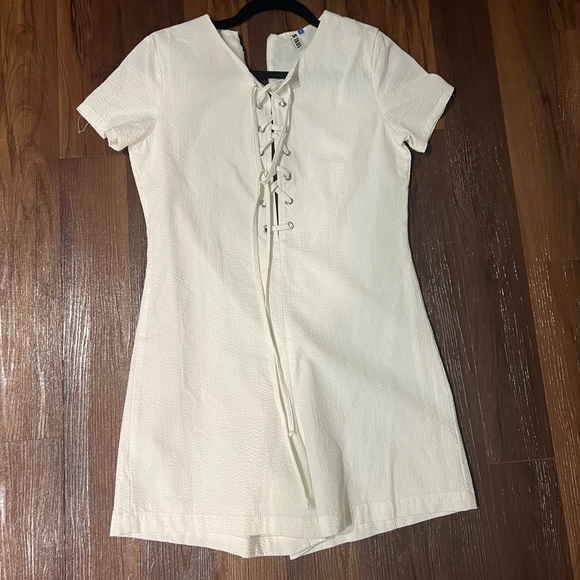 Staud X Solid and Stripes Lace Up Arabella Romper - Picture 3 of 3